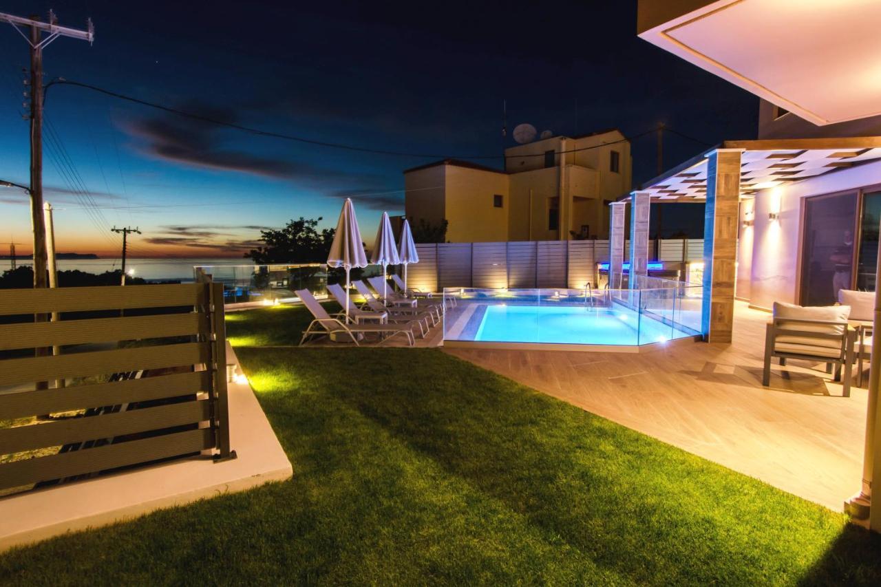 Villa Anthi, A Modern Villa With Salted Water Pool,Hot Tub & Bbq! Rethymno Exteriör bild